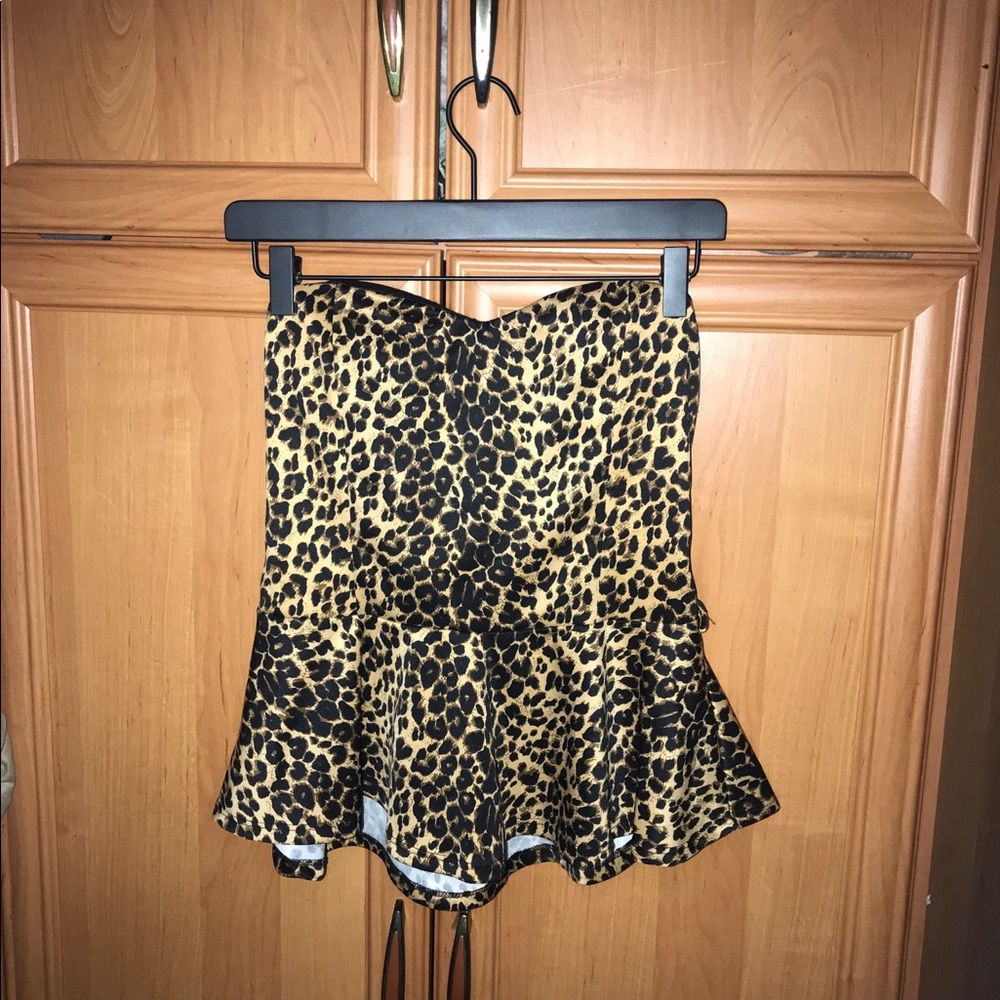 Cheetah Print Peplum Top